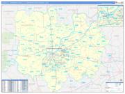 Louisville-Jefferson County Metro Area Wall Map Basic Style 2022